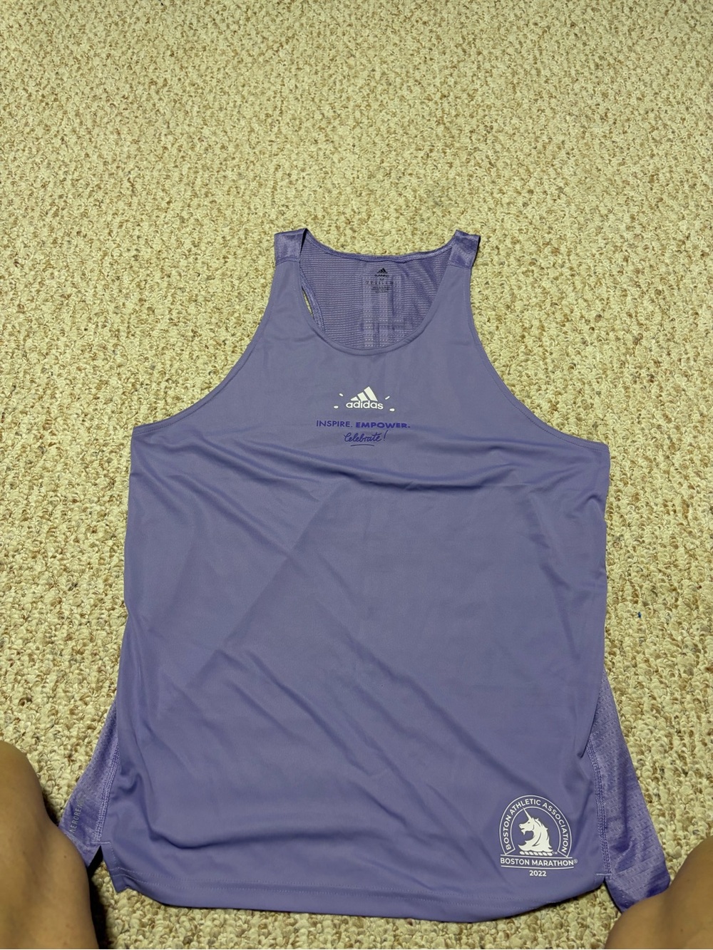 adidas Lavender Racerback singlet men’s Boston edition Tank